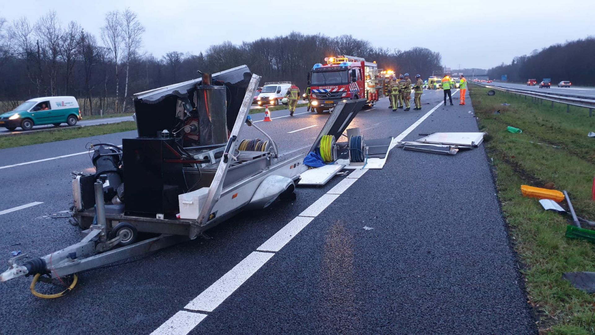 File door aanrijding op de A35 bij Delden