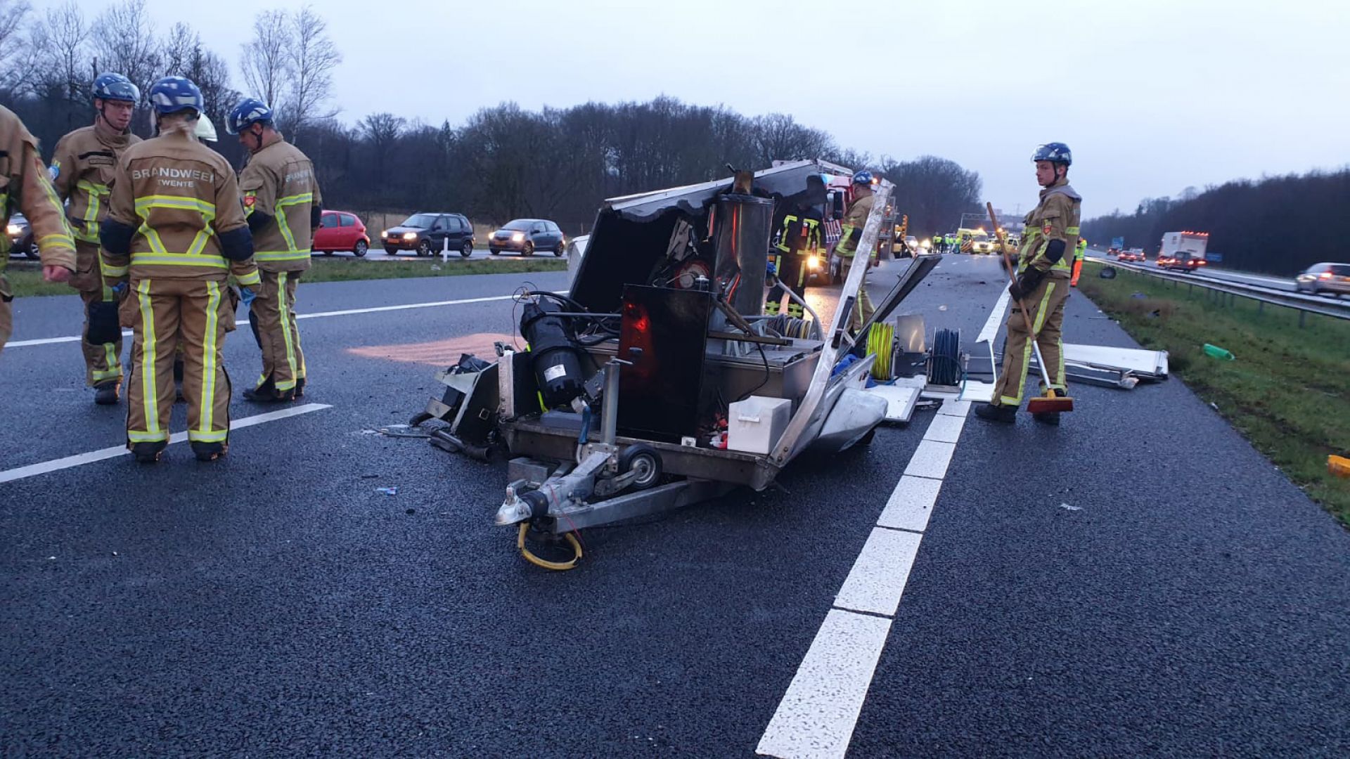 File door aanrijding op de A35 bij Delden