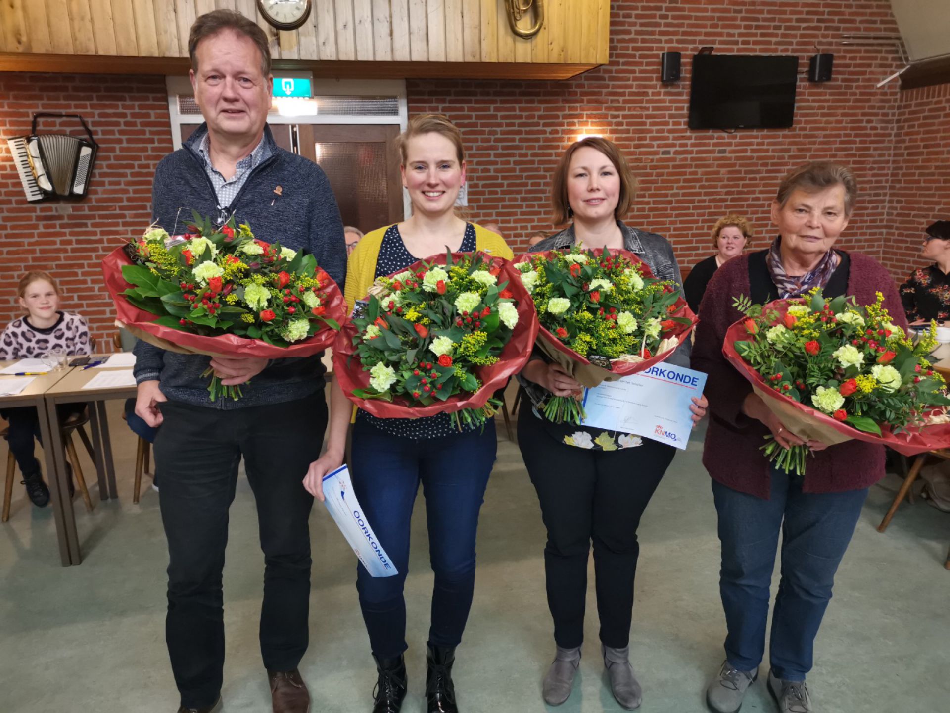 Vijf jubilarissen bij Muziekvereniging Amicitia