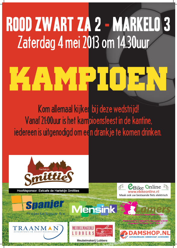 Ook Rood Zwart 2 zaterdag gaat op voor kampioenschap