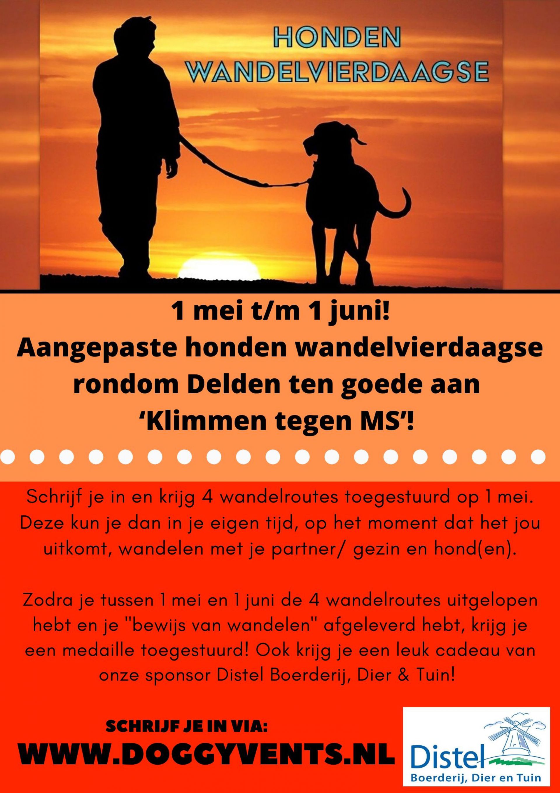 Honden wandelvierdaagse in Delden ten goede aan &lsquo;Klimmen tegen MS&rsquo;