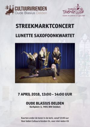 Lunette Saxofoonkwartet bij streekmarktconcert